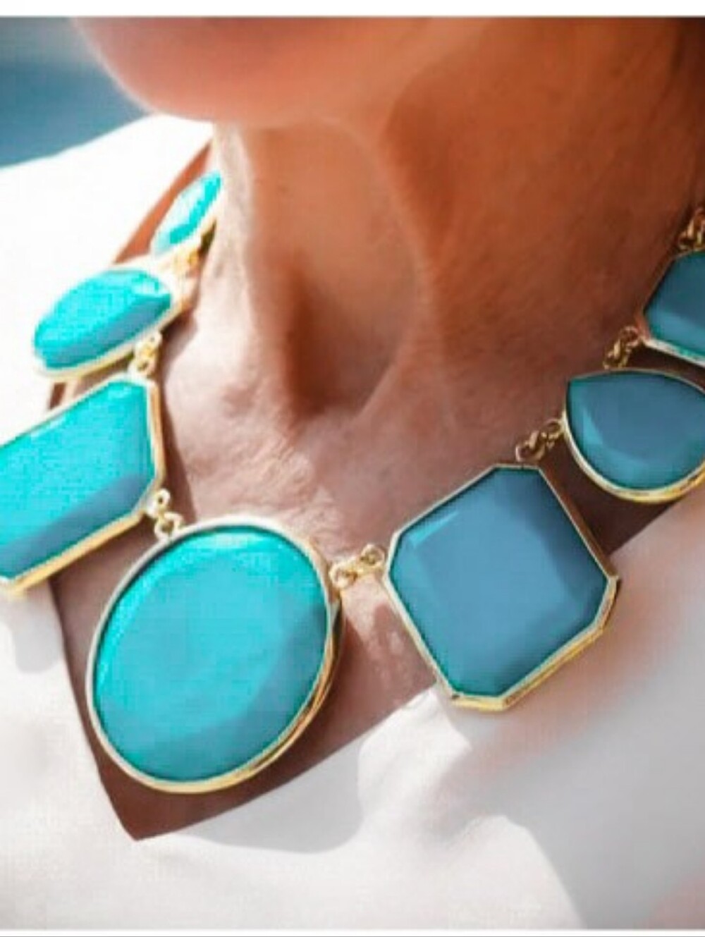 New Kate Spade New York Little Luxuries Medallion Drop Aqua Necklace ~Turquoise